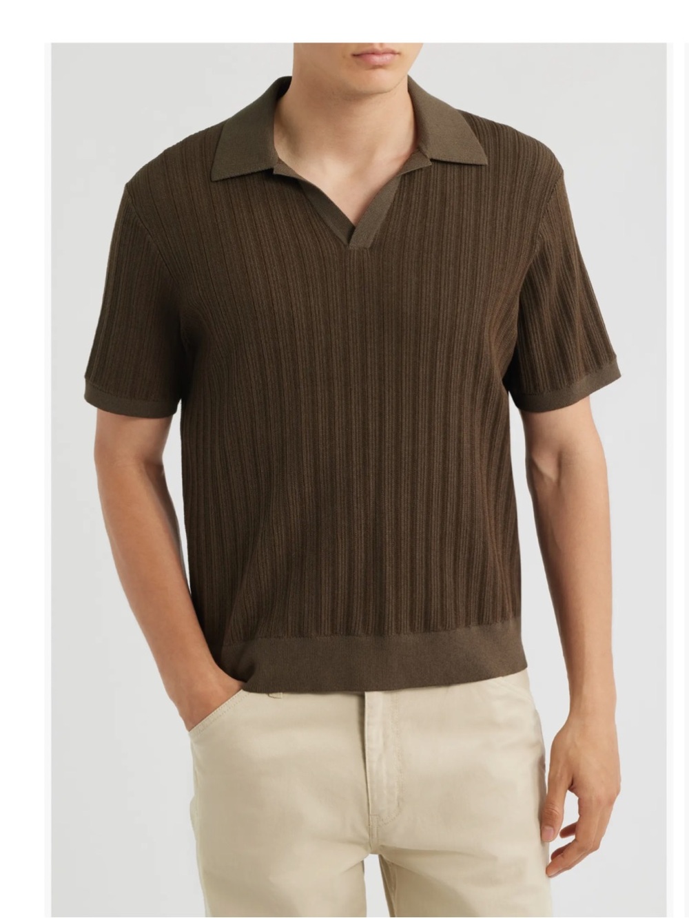 Wax London Siena Textured Cotton Blend Polo
